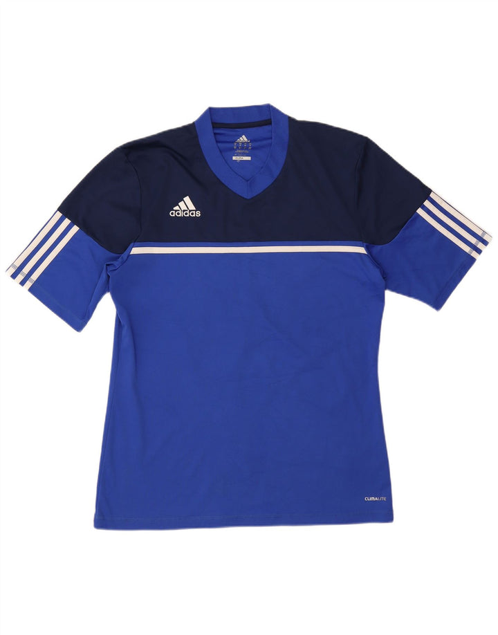 Tricou cu grafic Marco pentru bărbați Adidas Top Mediu Albastru Poliester Bloc de culoare