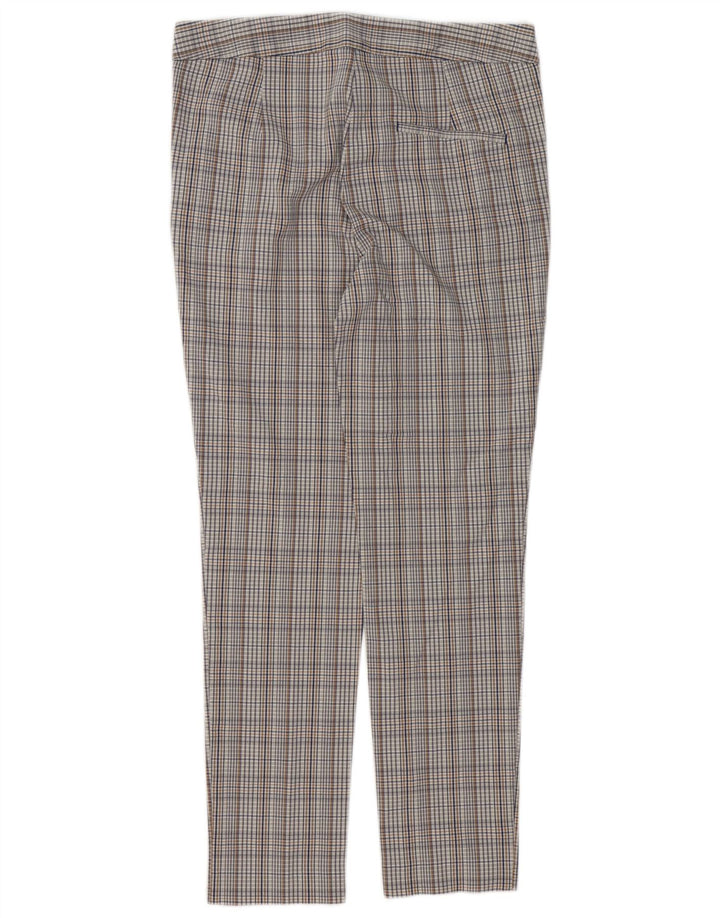 Pantaloni chino slim pentru femei Zara Mediu L30 L27 Viscoză cu carouri gri