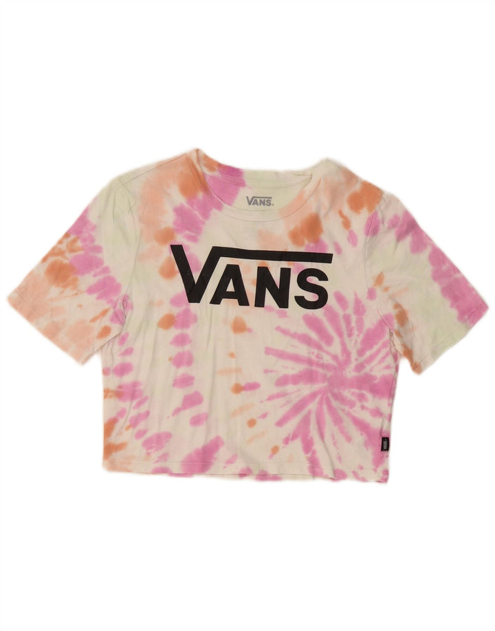 VANS Tricou cu grafic crop pentru femei Top UK 8 Small Multicolor Tie Dye