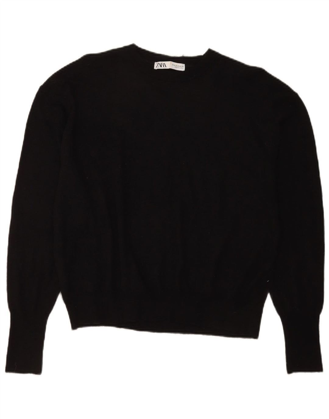 Pulover pentru femei supradimensionat cu gât de barcă Zara UK 14 Medium Negru