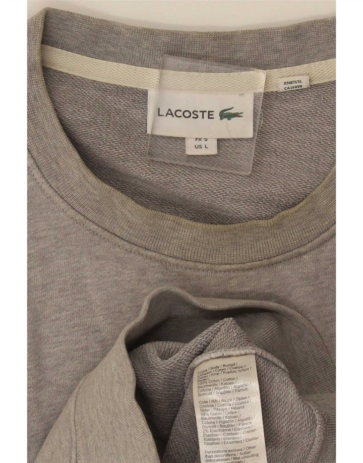 Hanorac grafic pentru bărbați Lacoste Pulover Mărimea 5 mare bumbac gri
