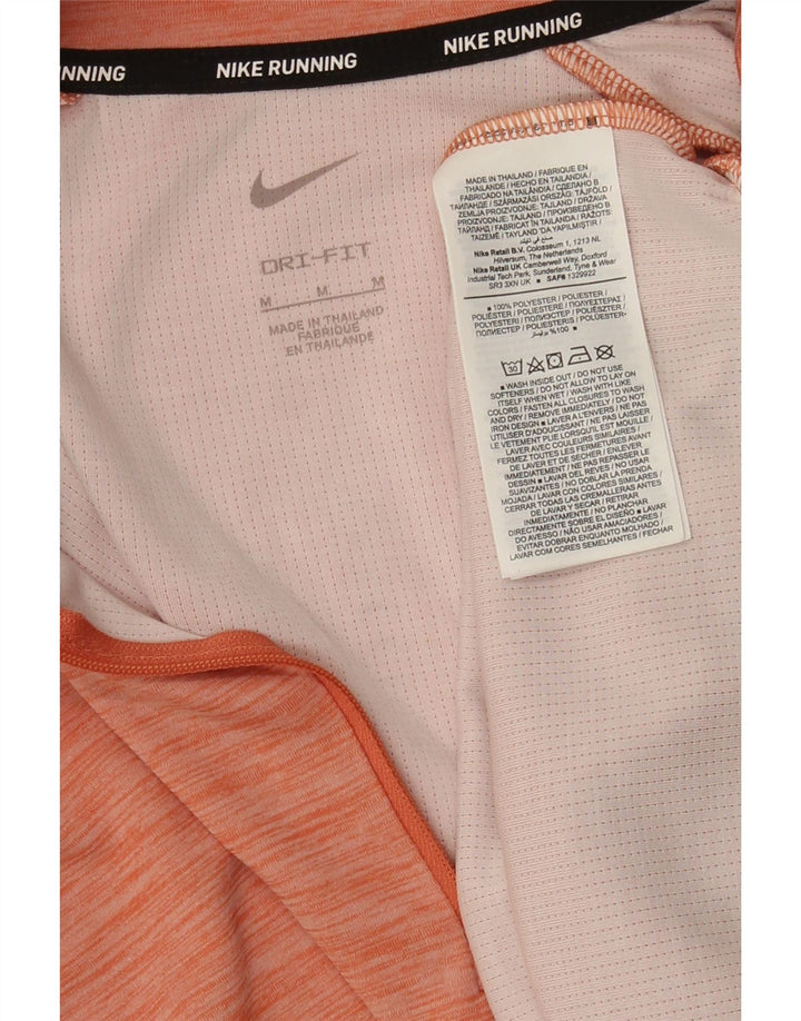 Top de trening Nike Dri Fit Zip Neck Pullover pentru femei UK 14 portocaliu mediu