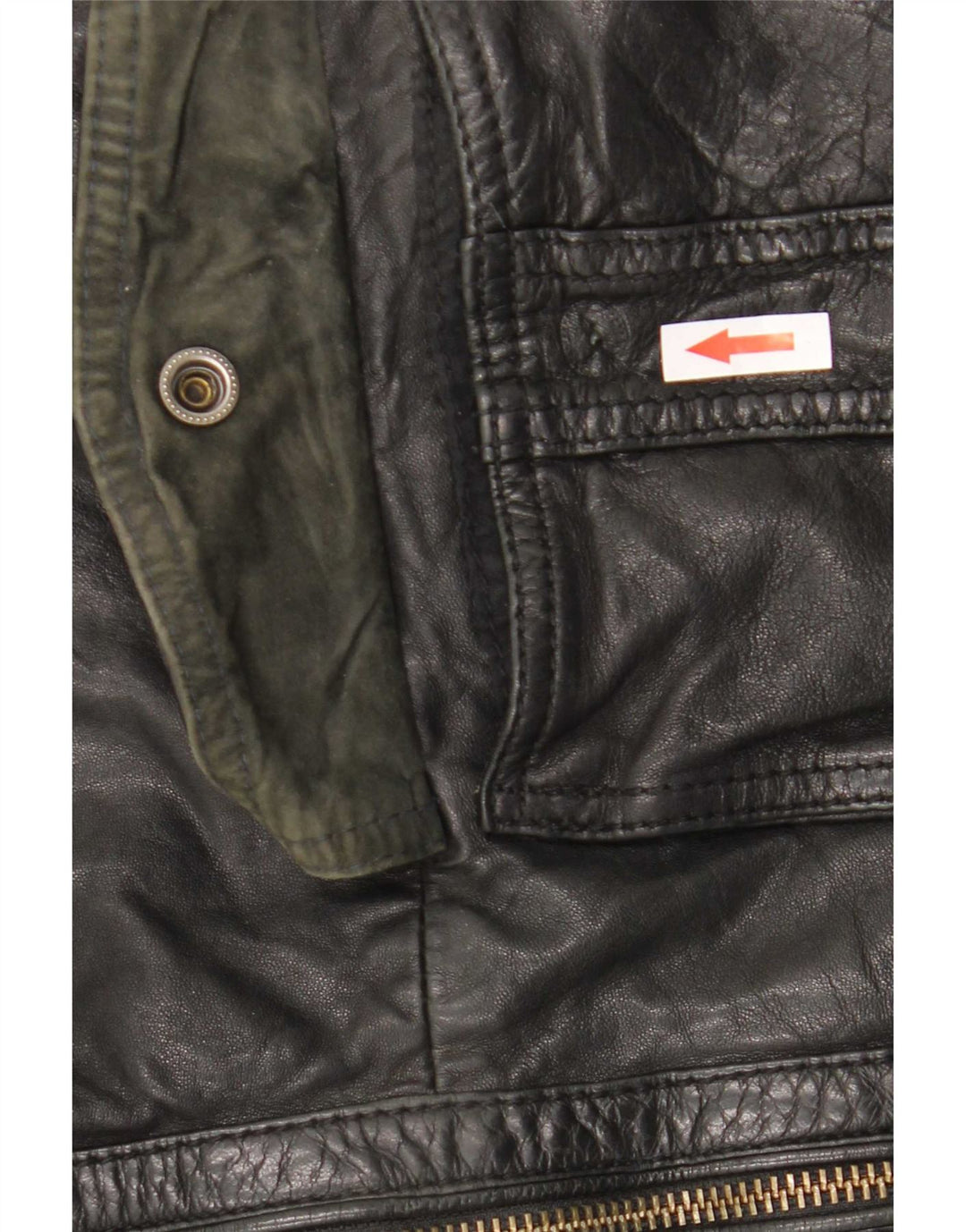 Jachetă din piele pentru bărbați Massimo Dutti UK 42 XL din piele de oaie neagră
