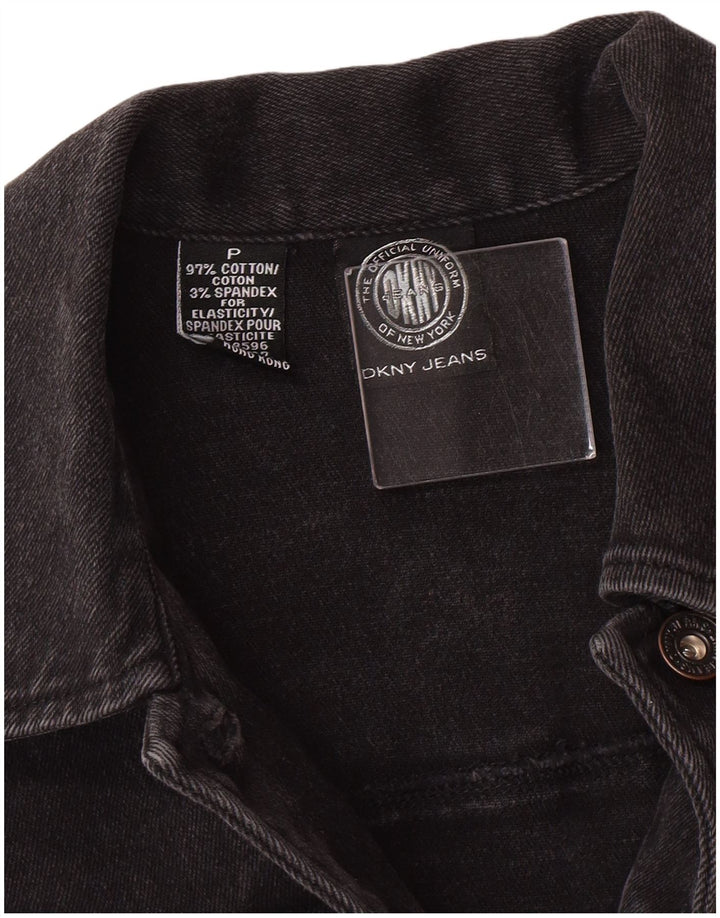 Jachetă de blugi Dkny pentru femei mici, din denim, UK 6 XS, bumbac negru, clasică