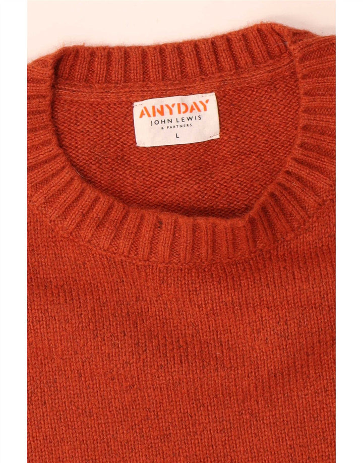 John Lewis Mens Crew Neck Jumper Sweater Large Orange Cotton