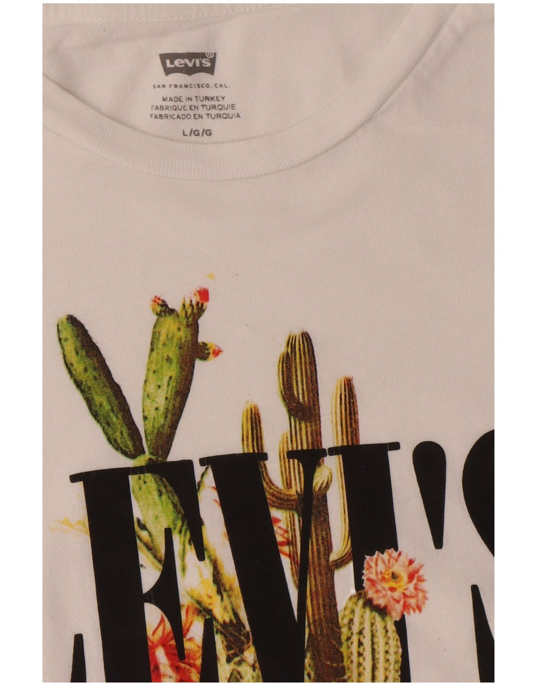 Tricou grafic Levi's pentru bărbați Top mare din bumbac alb