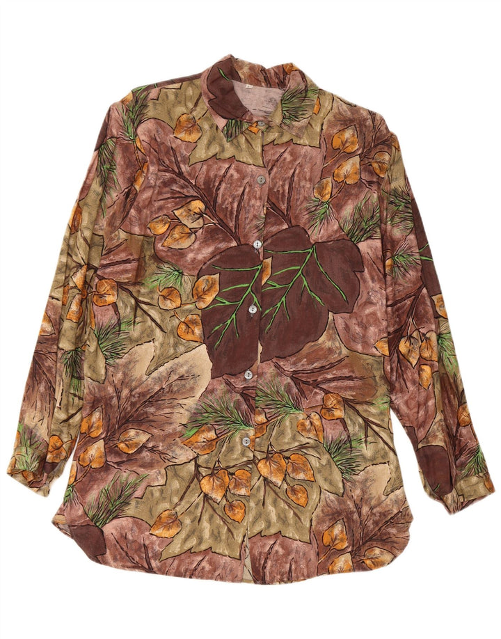 Cămașă Vintage pentru femei UK 14 Medium Multicolor Floral Viscose