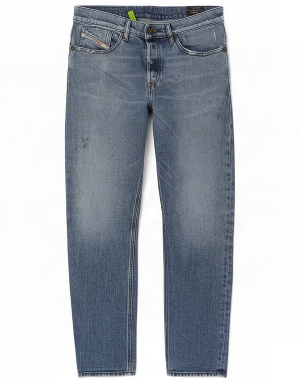 Diesel Mens D-Fining Distressed Tapered Jeans W32 L32 Blue Cotton