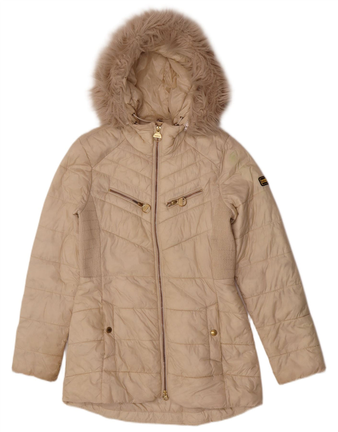 Palton căptușit cu glugă pentru femei Barbour UK 10 Mic, bej, poliamidă