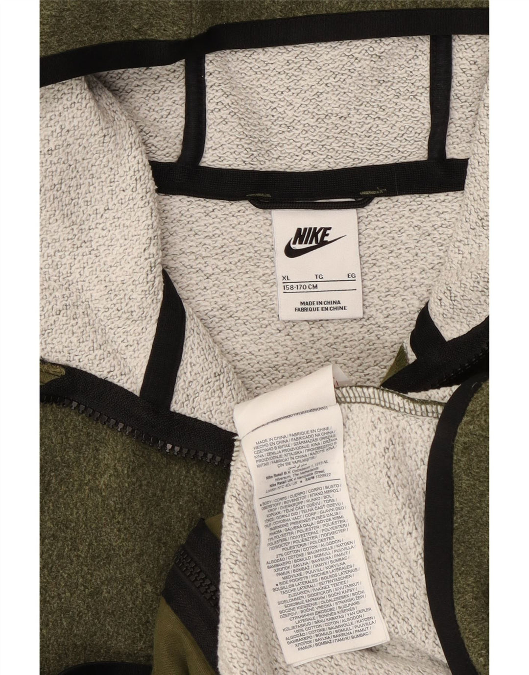 Pulover Nike pentru băieți, cu fermoar, 13-14 ani XL Kaki Poliester