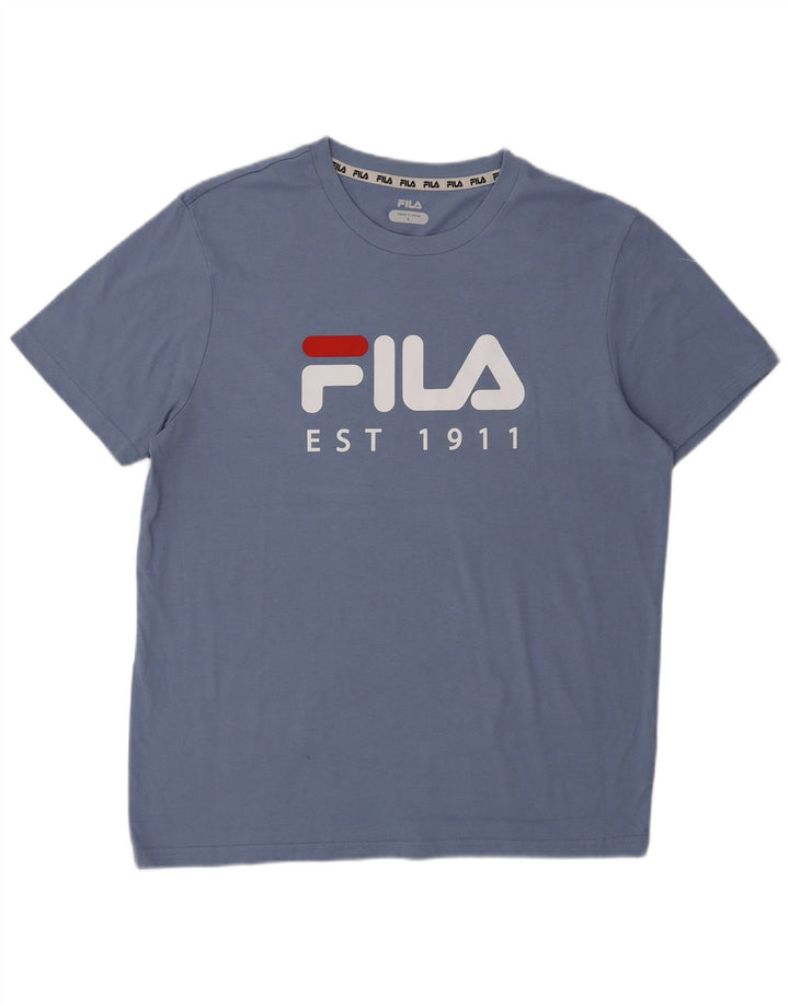 Tricou cu grafică Fila pentru bărbați Top mare, albastru, bumbac