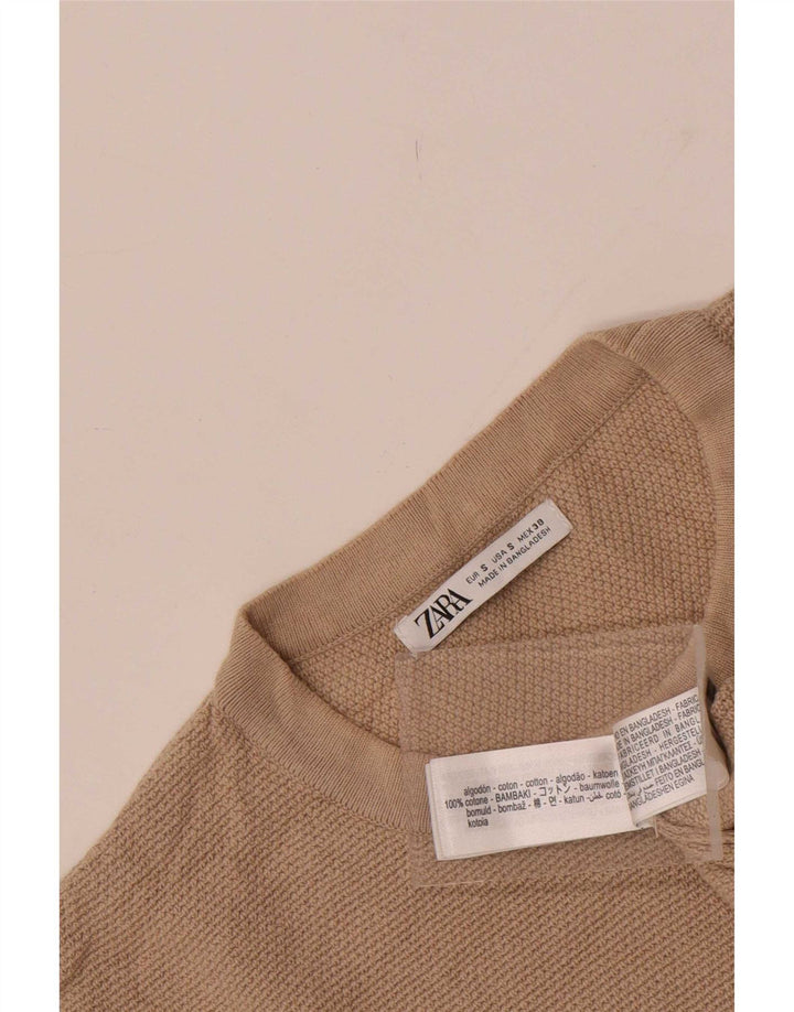 Tricou Bărbați Zara Top Mic Bej Bumbac