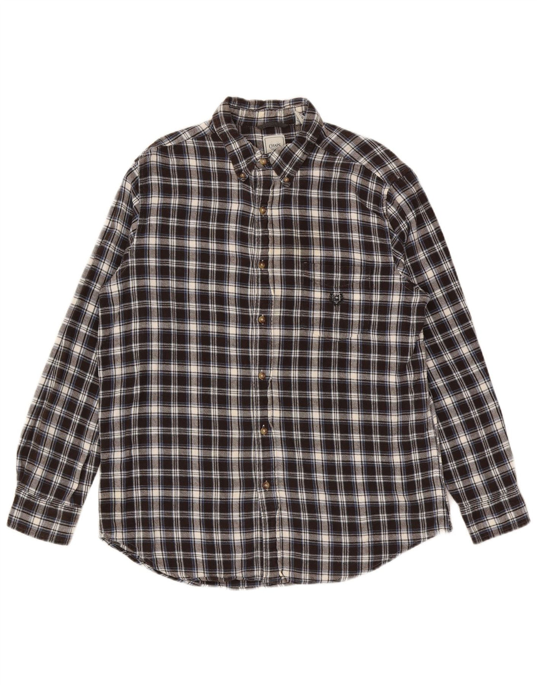Cămașă de flanel pentru bărbați Chaps, bumbac cu carouri mari, negru