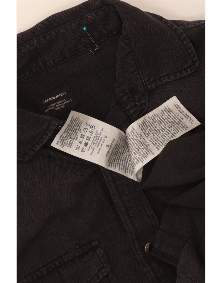 Cămașă de blugi pentru bărbați JACK & JONES, bumbac mediu negru
