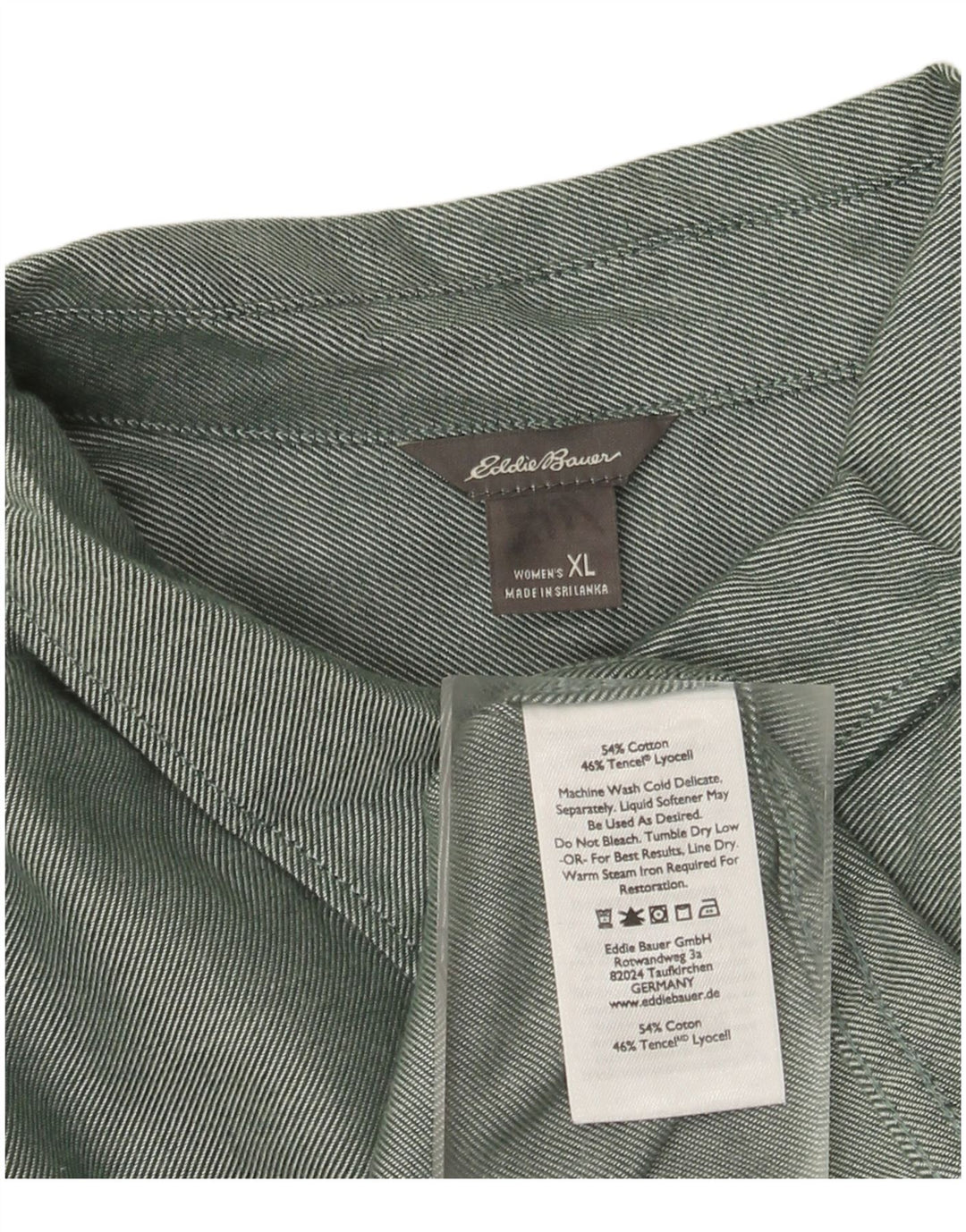 Cămașă de flanel supradimensionată pentru femei EDDIE BAUER UK 18 XL bumbac verde