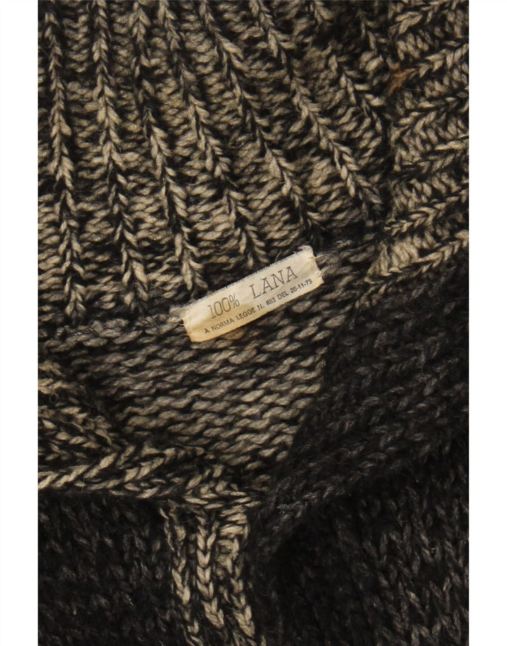 Vintage bărbați lână neagră medie pete