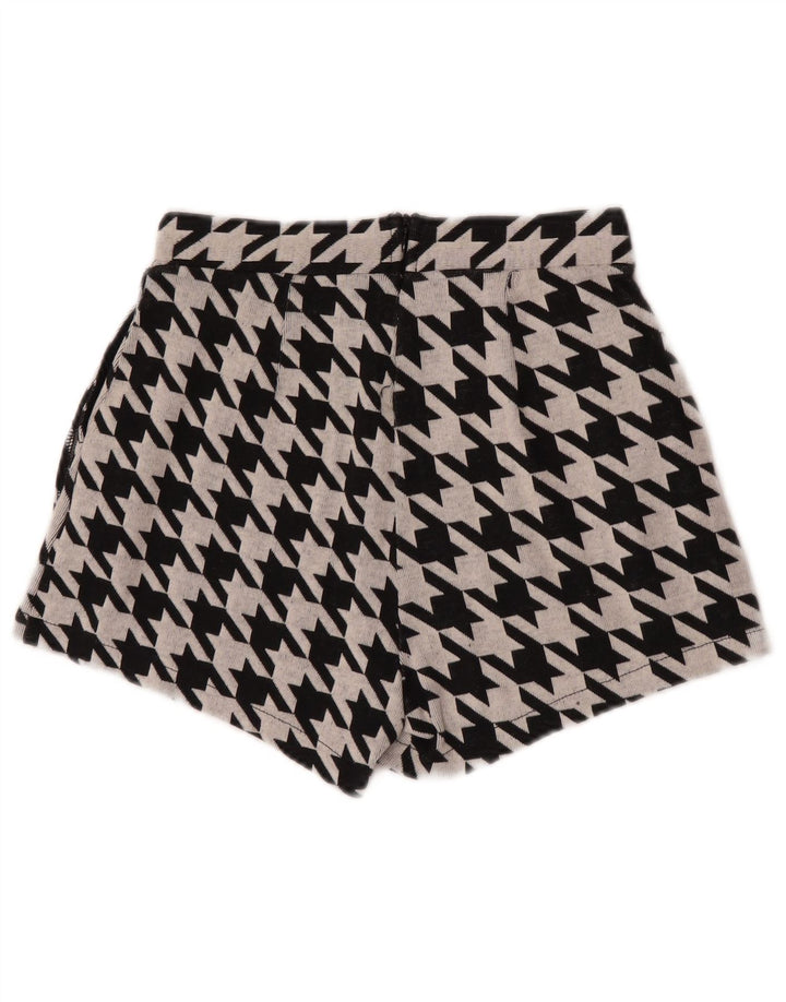 Pantaloni scurți casual Trafaluc pentru femei Zara Mici W26 Black Houndstooth