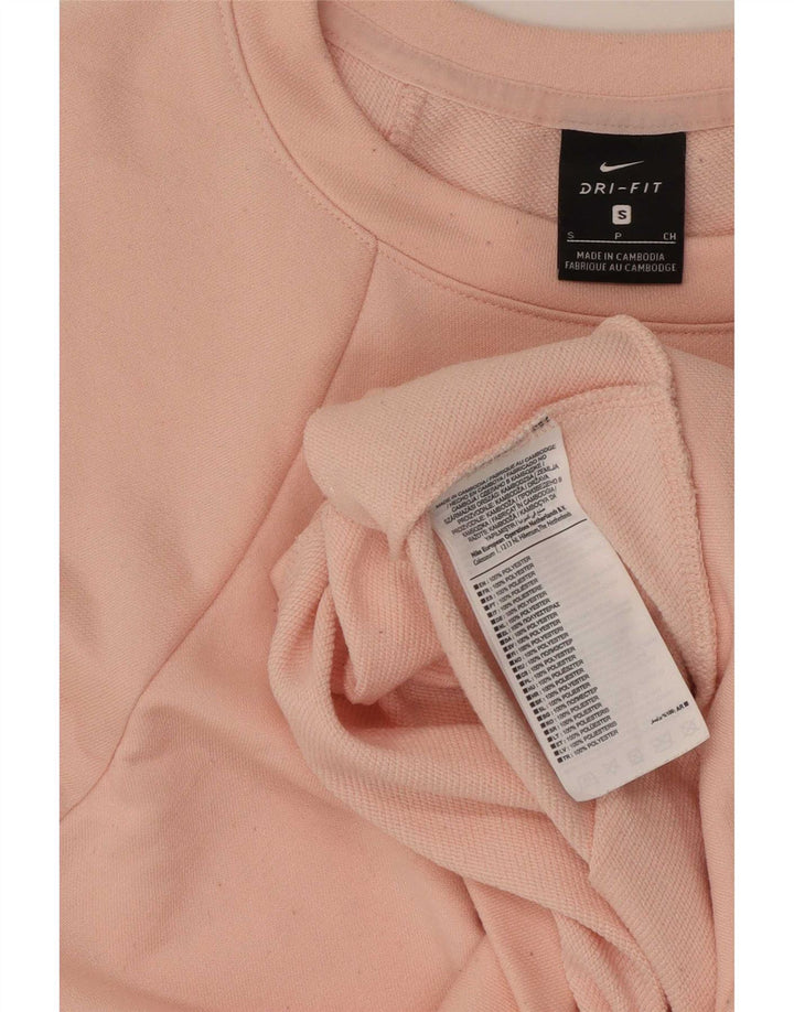 Pulover Nike pentru femei, supradimensionat cu grafic crop, UK 10, roz mic