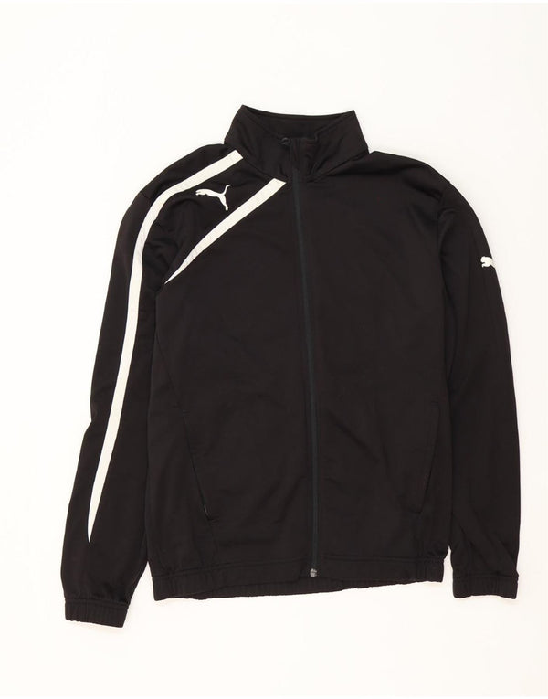 Jachetă de trening Puma pentru bărbați, poliester color bloc negru mediu