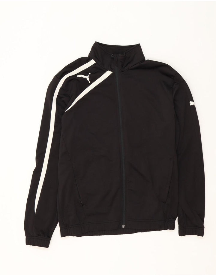 Jachetă de trening Puma pentru bărbați, poliester color bloc negru mediu