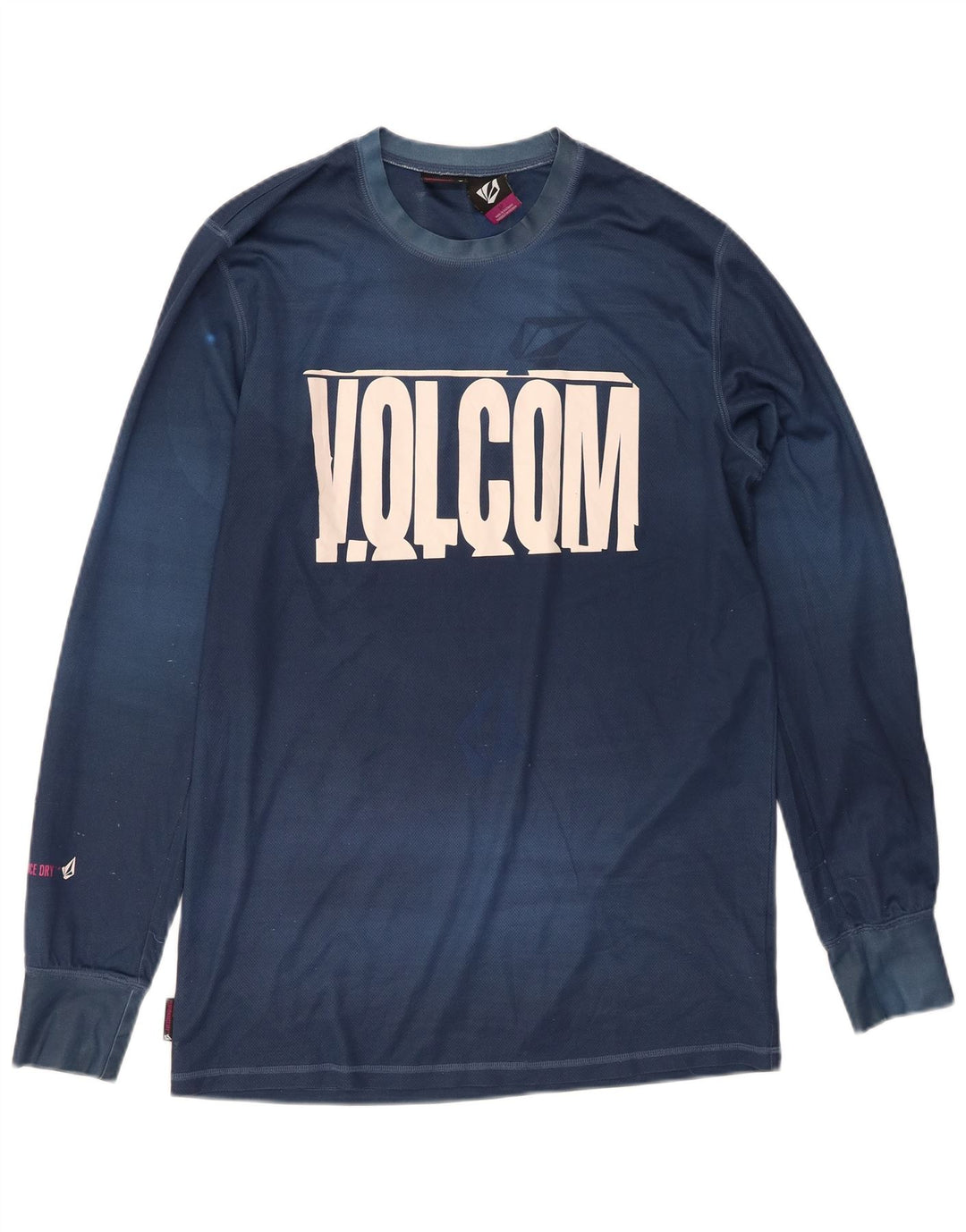Top grafic pentru bărbați Volcom cu mânecă lungă, mic, bleumarin