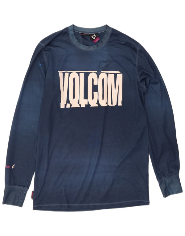 Top grafic pentru bărbați Volcom cu mânecă lungă, mic, bleumarin