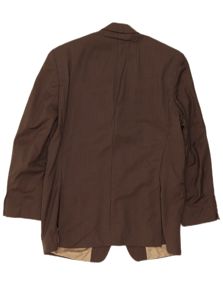 Jachetă Blazer pentru bărbați Chaps cu 3 nasturi UK 40 Lână nouă maro mare cu dungi