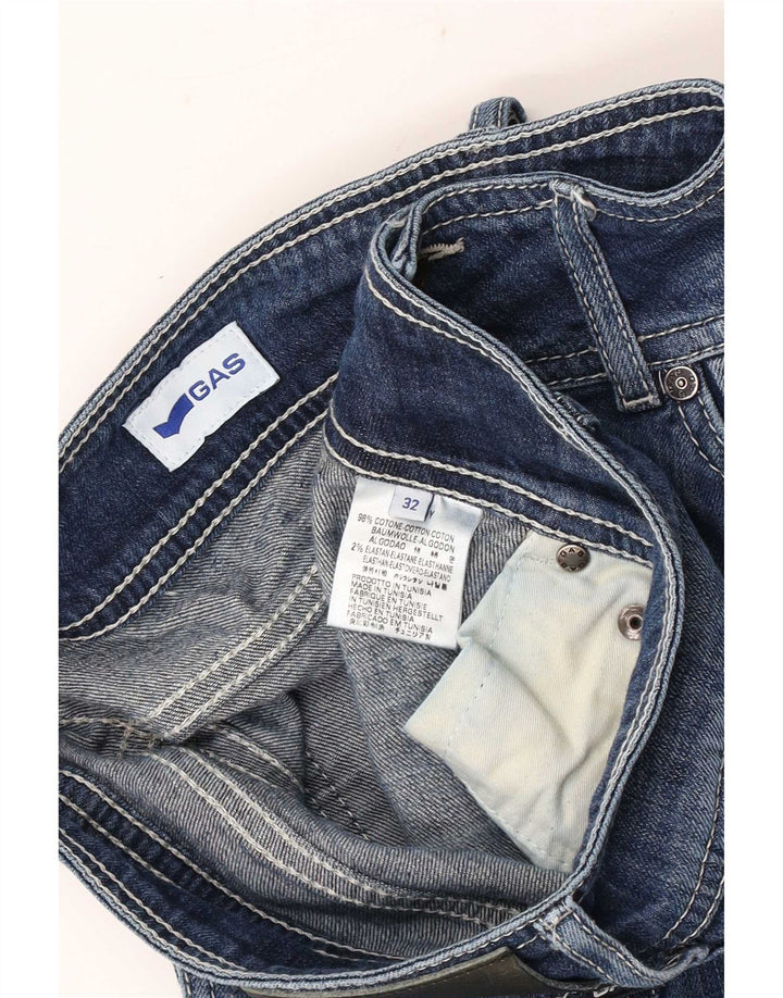 Blugi drepti distressed pentru femei Gas W32 L30 Bumbac albastru