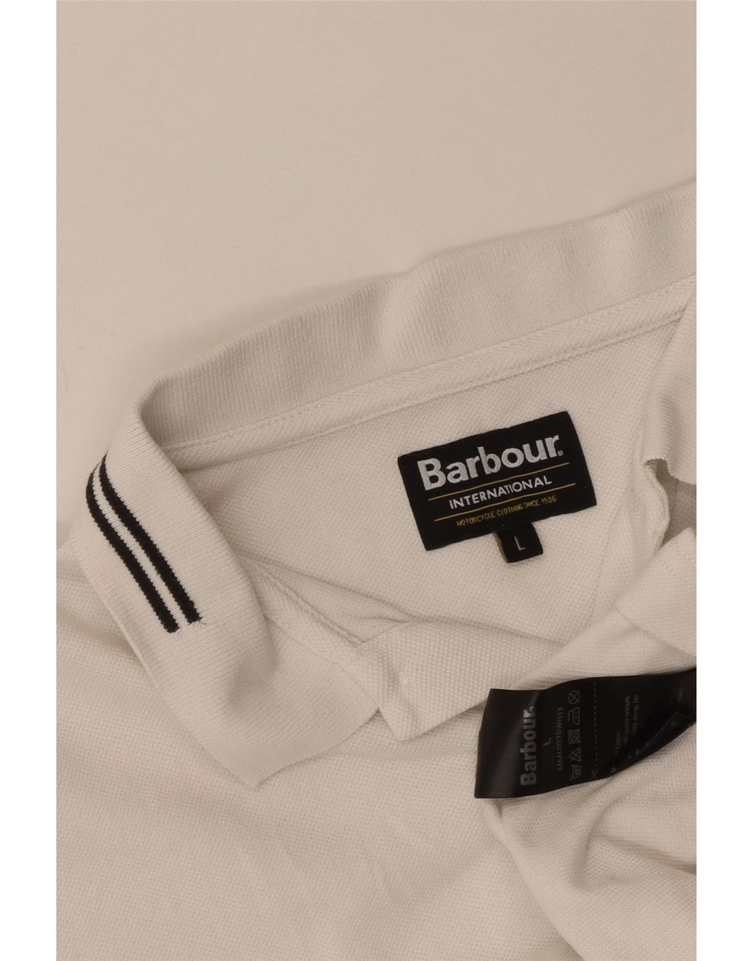 Tricou polo Barbour pentru bărbați, mare, alb, din bumbac
