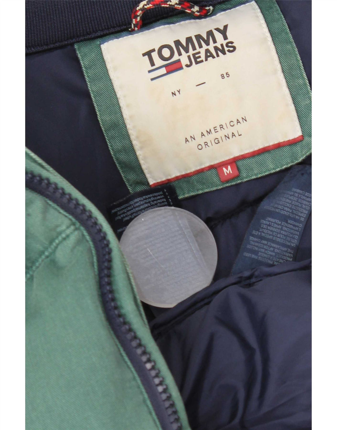 Jachetă căptușită pentru bărbați Tommy Hilfiger UK 38, bumbac verde mediu