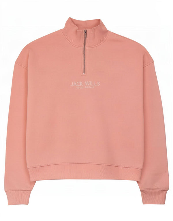 Pulover pentru femei Jack Wills cu grafic supradimensionat, UK 12, roz mediu
