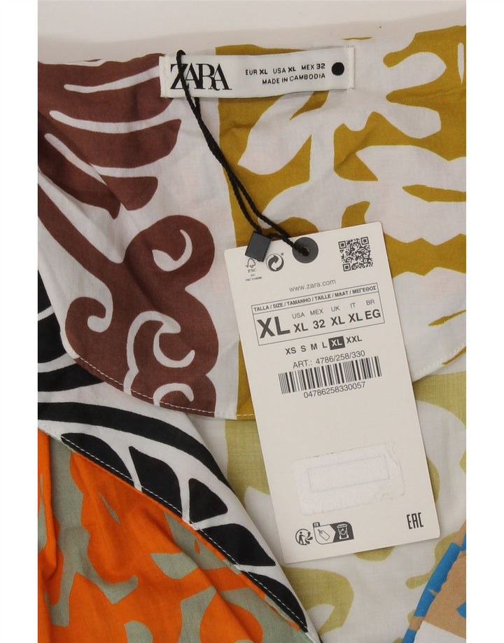 Rochie Maxi pentru Damă Zara UK 18 XL, Bumbac Patchwork Multicolor