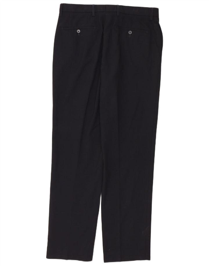 Pantaloni de costum drepți croiți pentru bărbați Marks & Spencer L34 L33 bleumarin