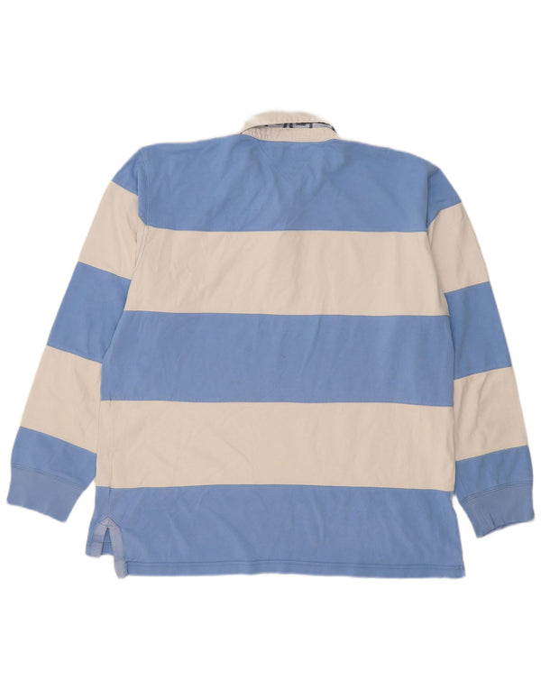 Tricou polo de rugby Tommy Hilfiger pentru bărbați, 2XL, bumbac cu dungi albastre