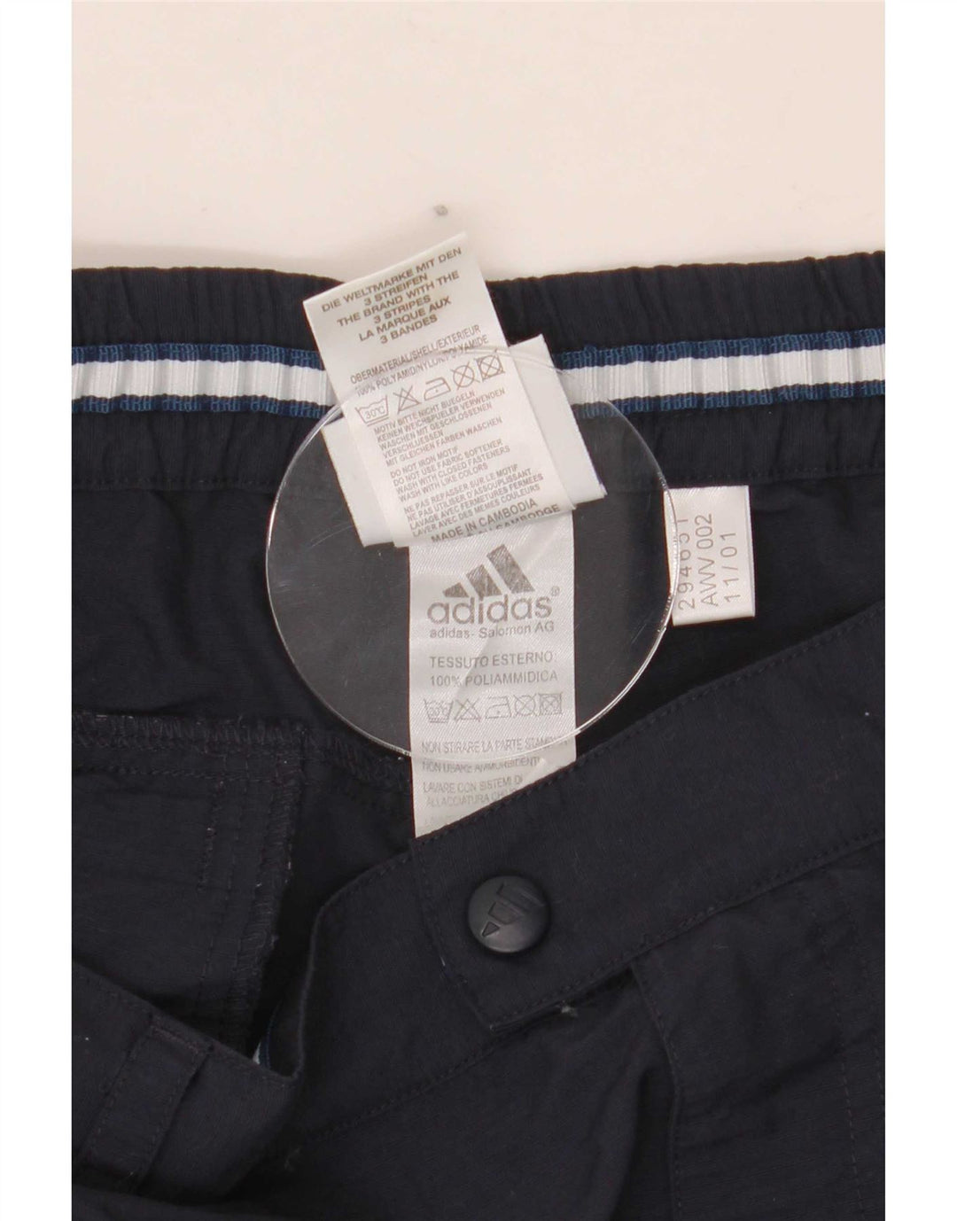 Pantaloni capri pentru bărbați Adidas W32 L20 poliester bleumarin