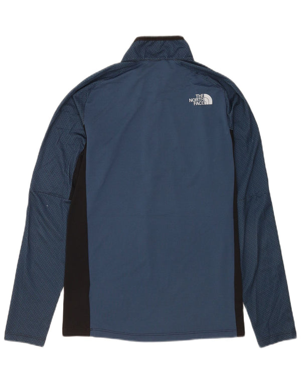Top cu mânecă lungă The North Face pentru bărbați, cu fermoar, albastru geometric, sport