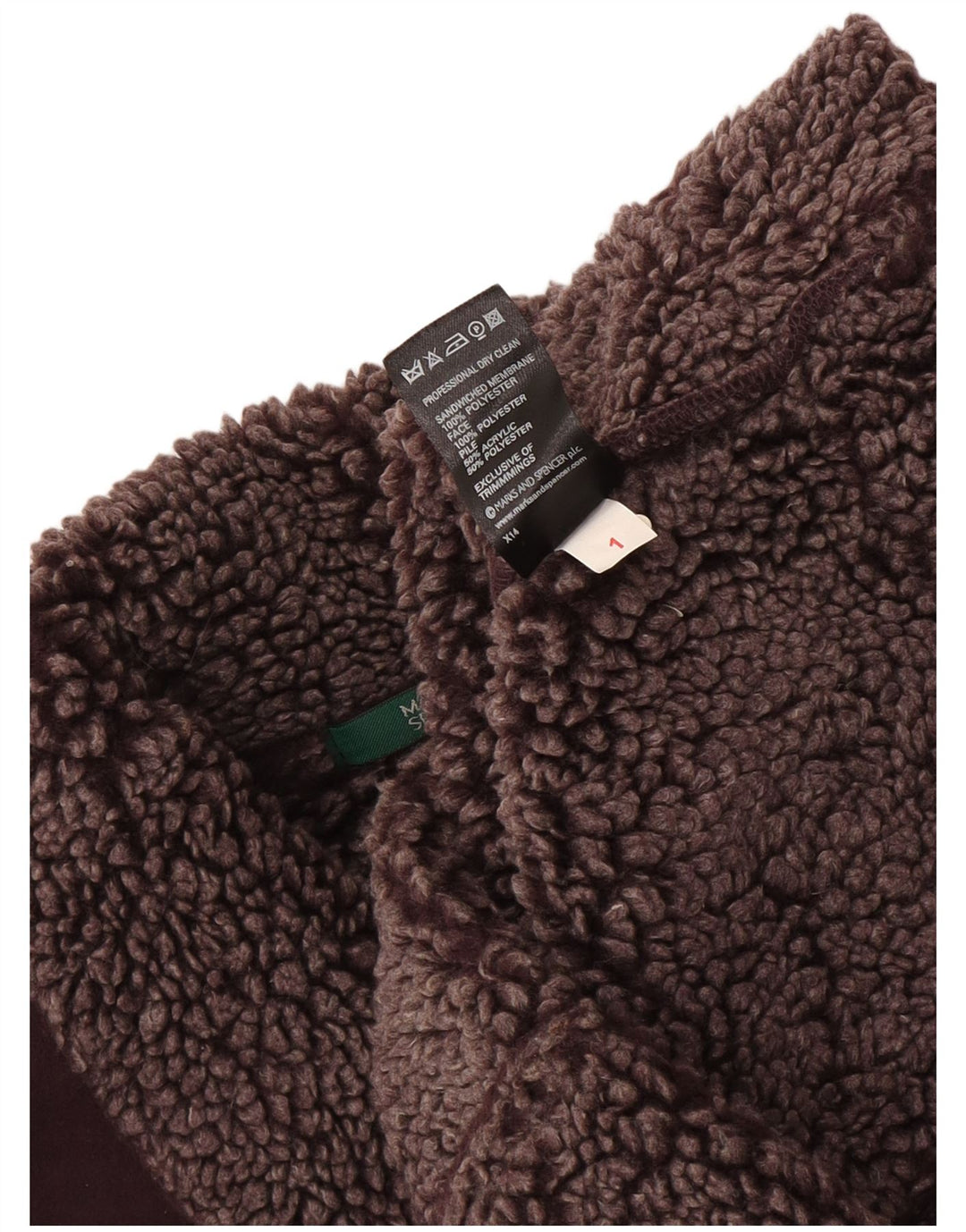 Gilet Sherpa pentru femei Marks & Spencer UK 12 Medium Burgundy Poliester