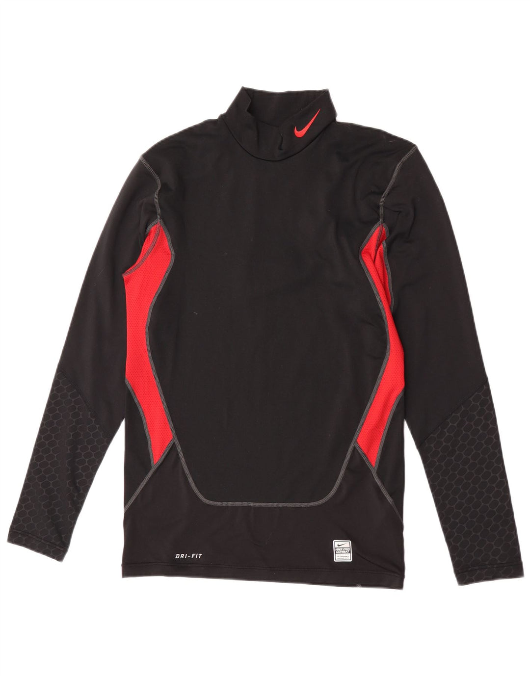 Top de compresie Nike pentru bărbați cu mânecă lungă, mare, negru, poliester color bloc