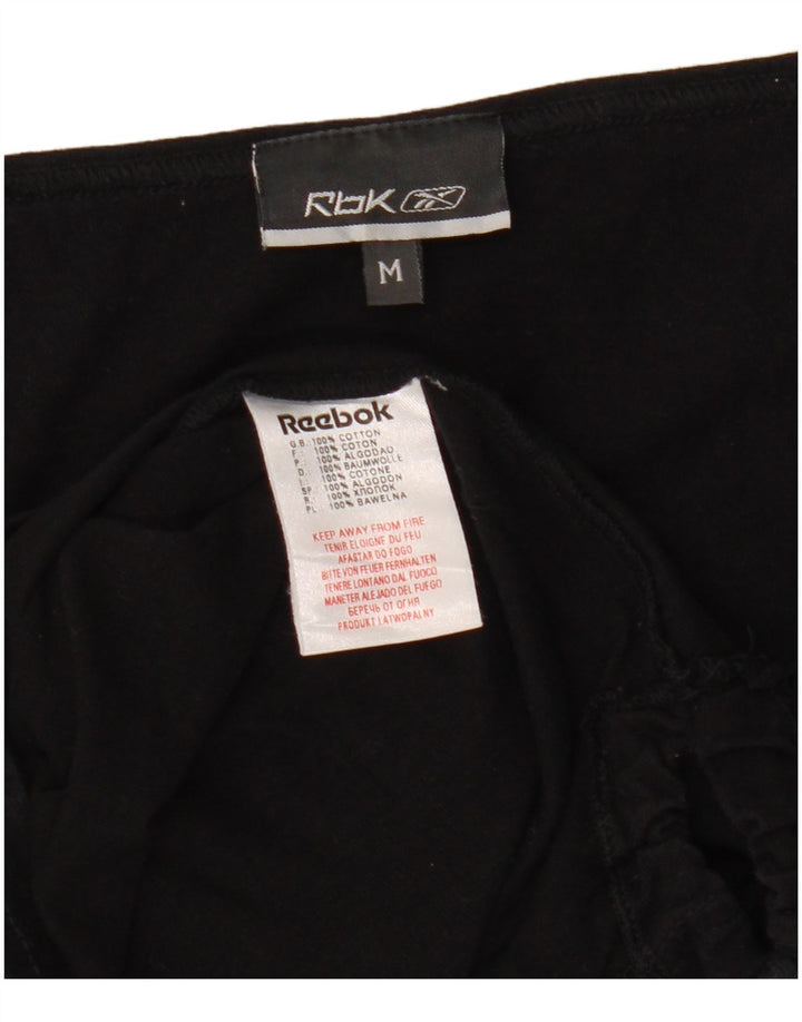 Top grafic pentru femei REEBOK cu mânecă lungă UK 12, bumbac mediu negru