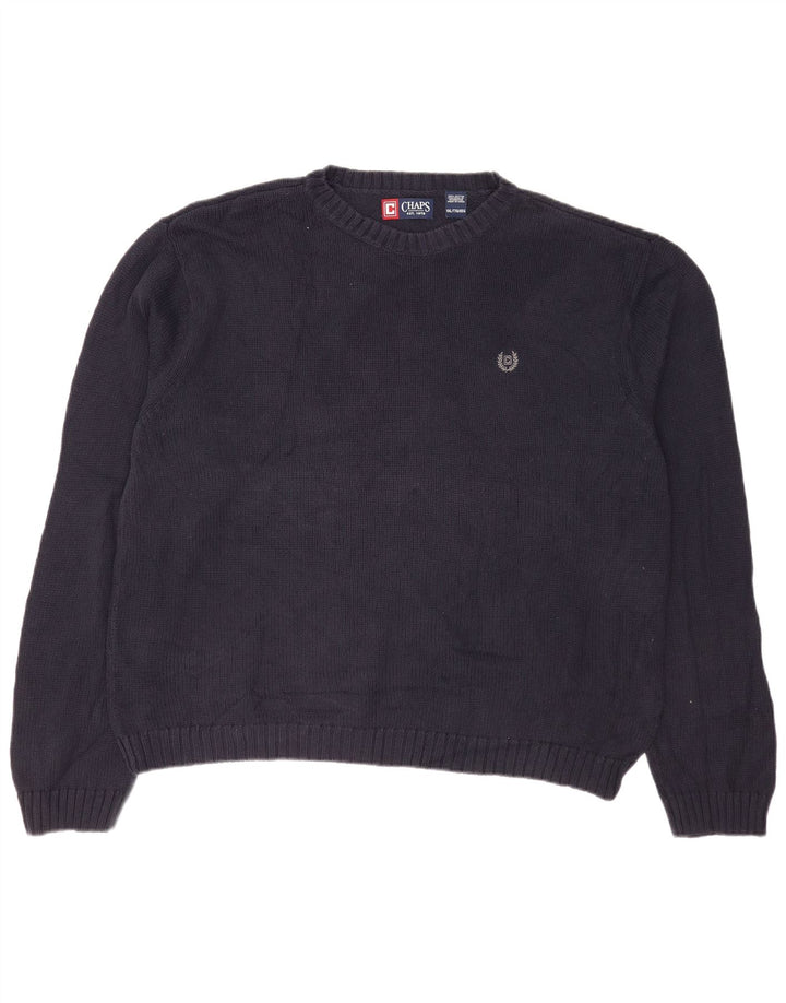 Pulover Chaps pentru bărbați cu decolteu, 2XL, bumbac bleumarin
