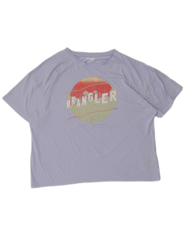Tricou grafic supradimensionat pentru femei Wrangler Top UK 10 Bumbac albastru mic
