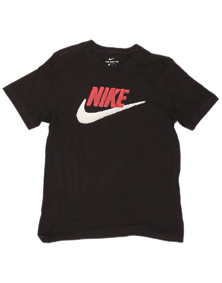 Tricou grafic Nike pentru bărbați Top mediu negru bumbac