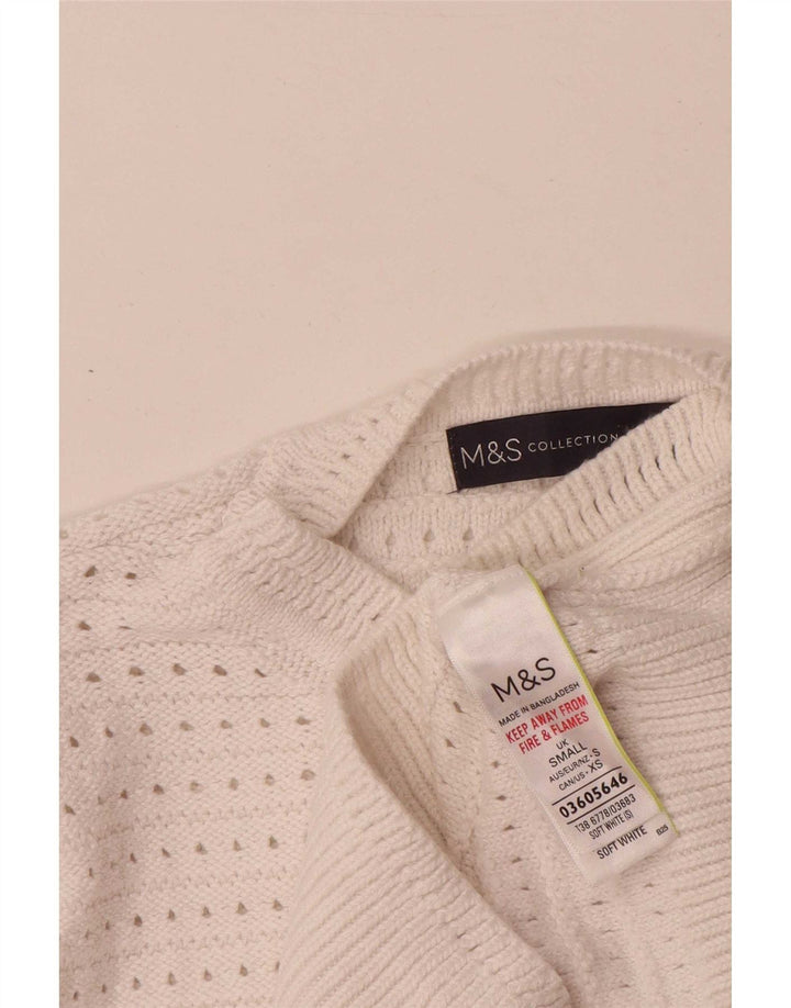 Pulover pentru femei Marks & Spencer cu decolteu rotund UK 10 Small White