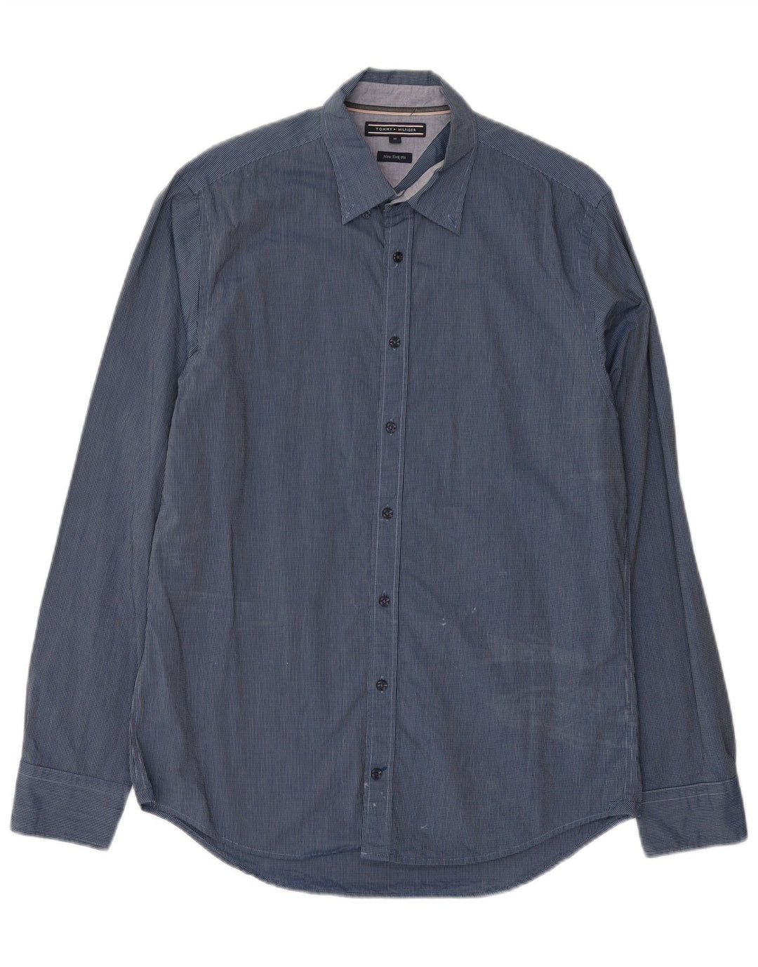 Cămașă de denim obișnuită pentru bărbați Tommy Hilfiger New York Fit, albastru mediu Gingham