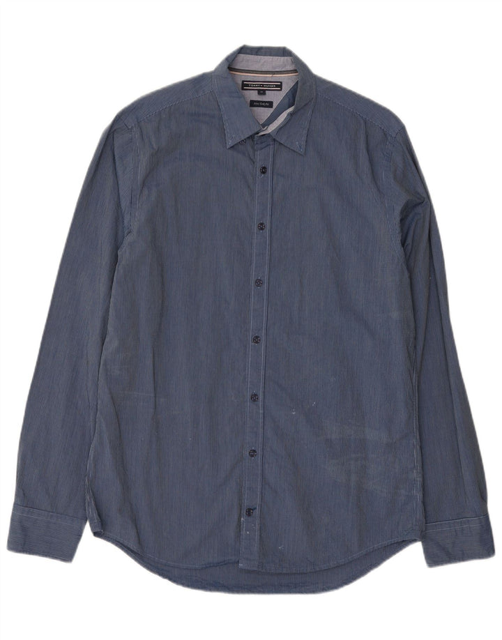 Cămașă de denim obișnuită pentru bărbați Tommy Hilfiger New York Fit, albastru mediu Gingham
