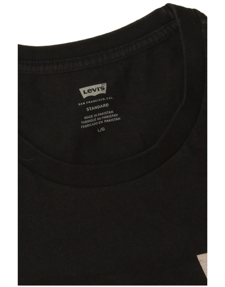Tricou standard pentru bărbați Levi's Top mare din bumbac negru