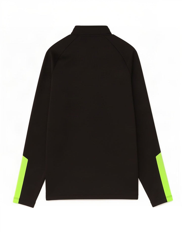 Umbro Băieți Top cu fermoar cu mânecă lungă 9-10 ani, mediu negru, color block