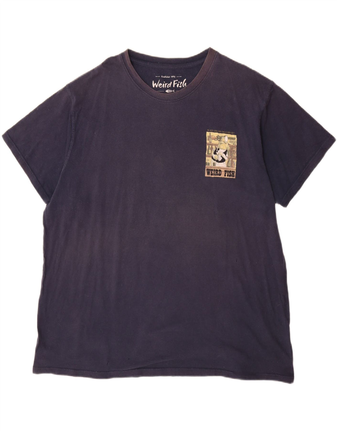 WEIRD FISH Tricou grafic pentru bărbați Top 3XL Bumbac bleumarin