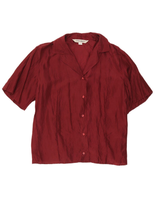 Marina Rinaldi Womens Short Sleeve Shirt Blouse Size 19 Small Burgundy