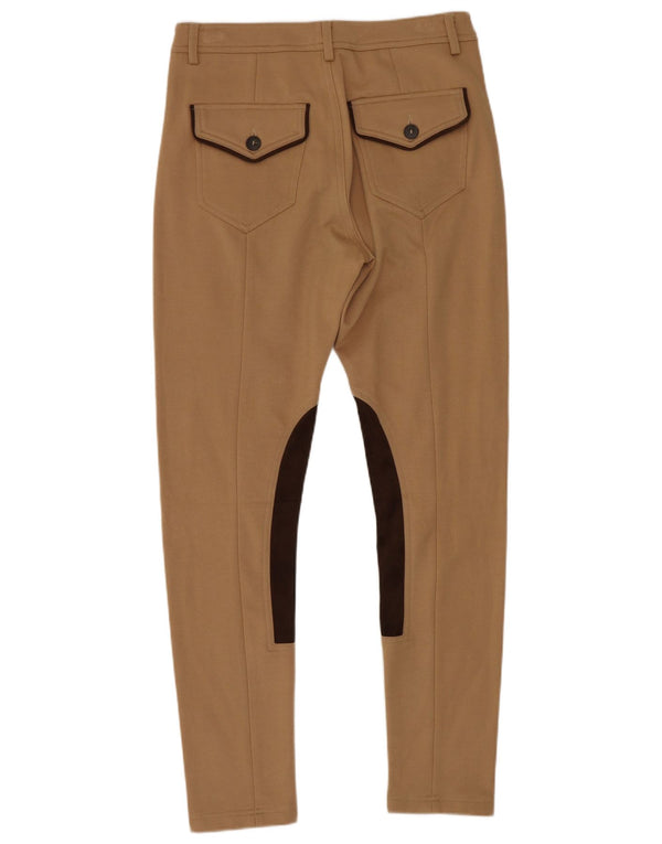 Benetton Womens Riding Skinny Trousers UK 8 Small W26 L27 Beige Colourblock